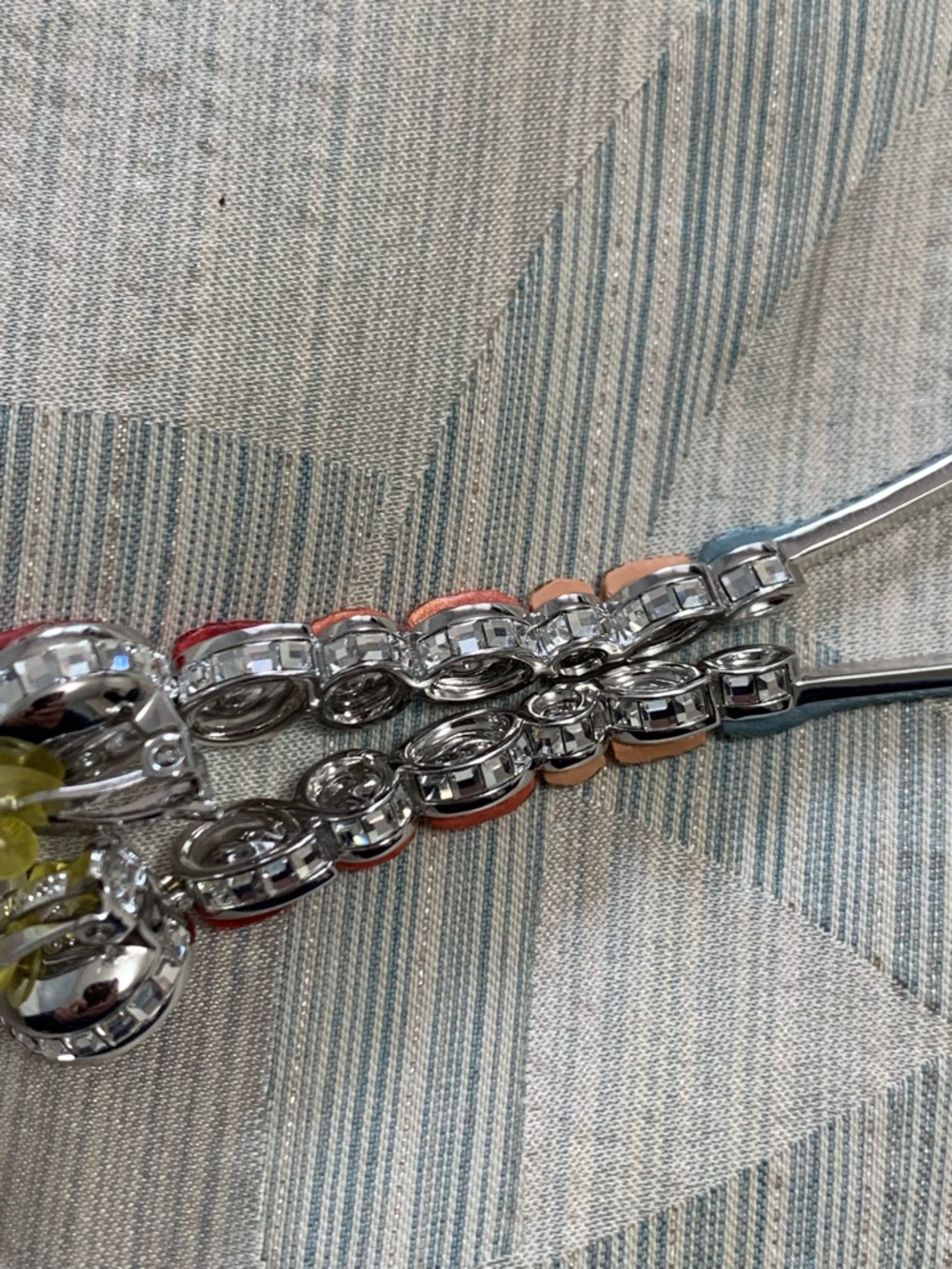 Ultra Rare Collector's Swarovski "Spectrum Shine" Crystal Linear Clip Earrings - Picture 13 of 16